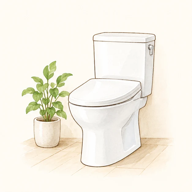 トイレの水彩イラスト